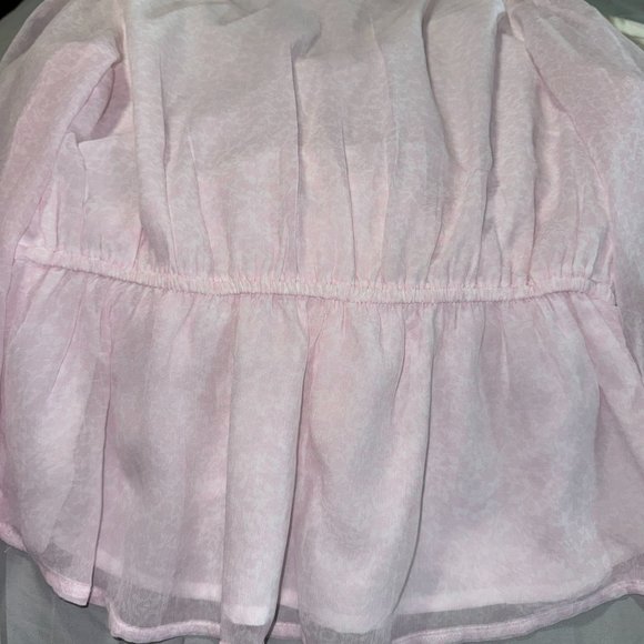 ABERCROMBIE&FITCH PINK LIGHTWEIGHT SZ MEDIUM TOP DRAWSTRING WAIST TOP LINED TOP - Picture 10 of 11